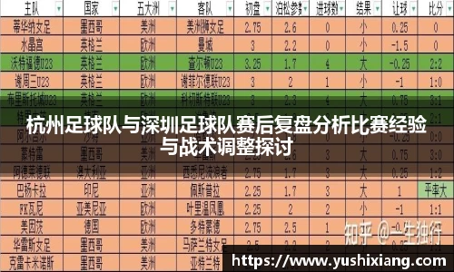 杭州足球队与深圳足球队赛后复盘分析比赛经验与战术调整探讨